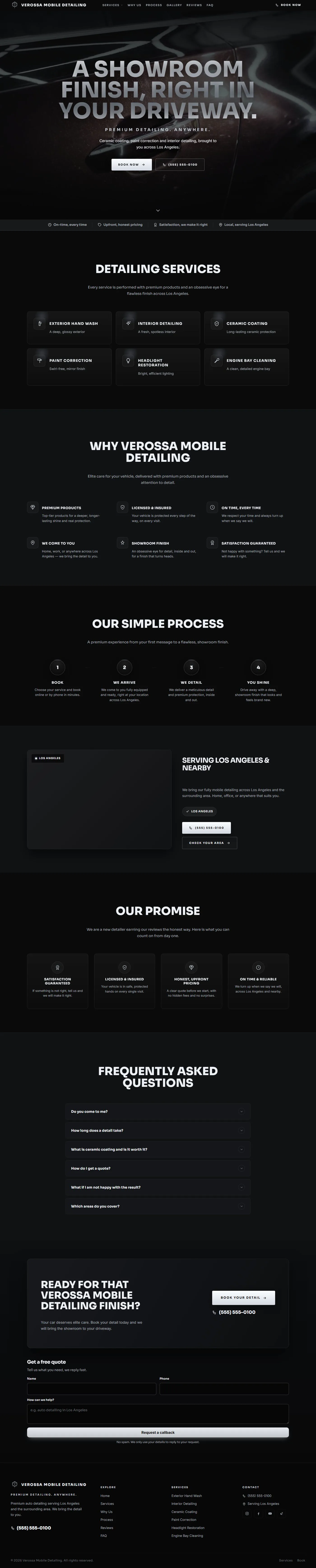 A real local-business site built by Pilot Local — the whole site scrolls to show every page
